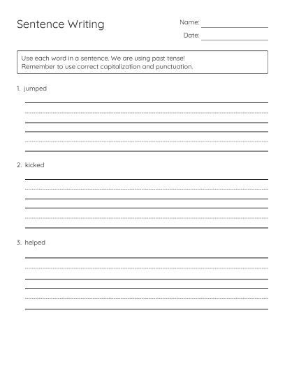 Sentence-Verb Identifier - Free Printable | BrightSprout