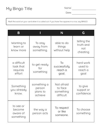 Free Printable Middle School Bingo Cards | BrightSprout
