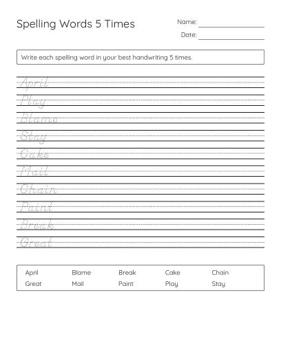 Spelling Words Crossword Puzzle - Free Printable | BrightSprout