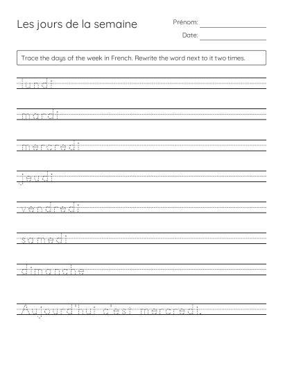 French Classes, Verbs, and Numbers Crossword - Free Printable ...