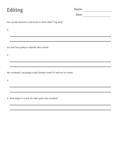 Free Printable Middle School Grammar Activities | BrightSprout