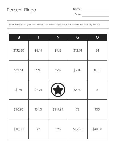 College Algebra Bingo Cards - Free Printable | BrightSprout