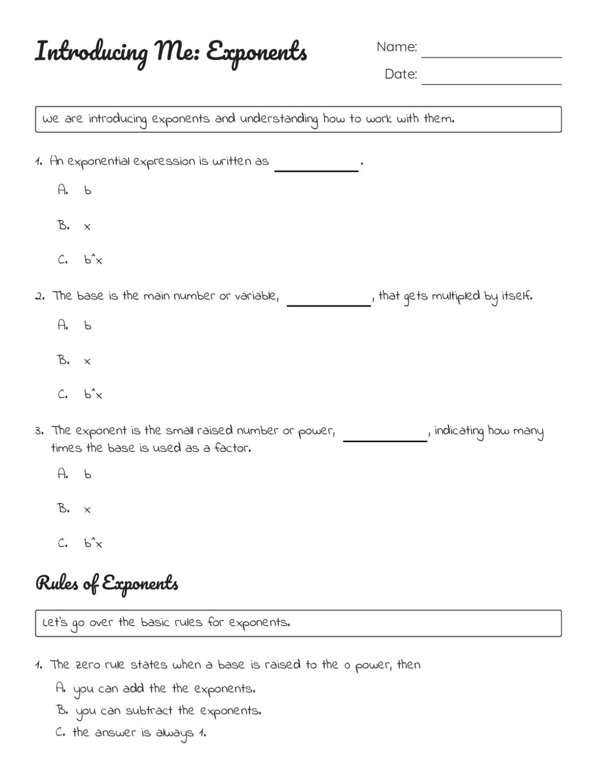 Multiplying Explonents Exponents: Leveling Up - Free Printable | BrightSprout