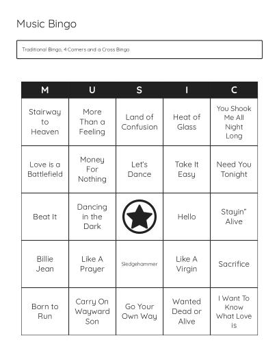 Free Printable Music Bingo Cards | BrightSprout
