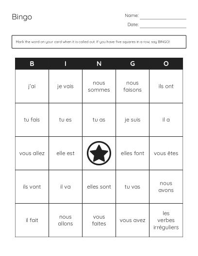 Free Printable High School Bingo Cards | BrightSprout