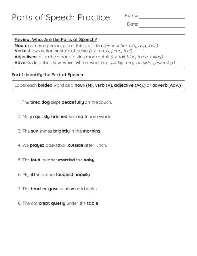 Free Printable Middle School Grammar Activities | BrightSprout