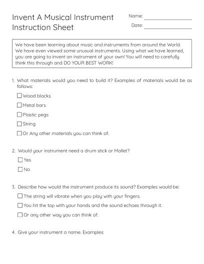 Concert Analysis - Free Printable | BrightSprout