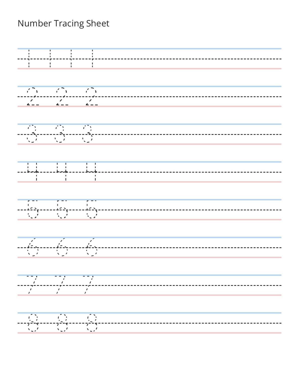 Number Tracing - Free Printable | BrightSprout