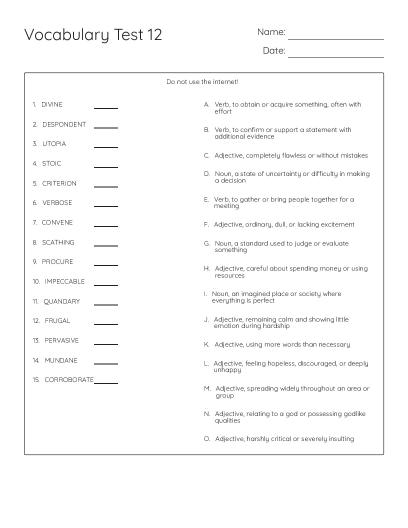 Advanced Vocabulary Enrichment Crossword - Free Printable | BrightSprout